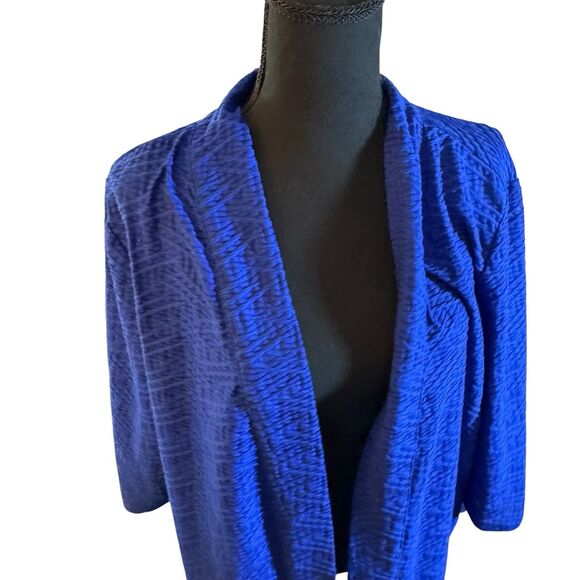 JM Collection Cardigan Sweater Womens Blue Open Front Long Sleeve Size 3XL - Picture 5 of 8
